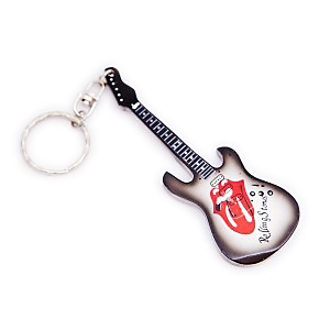 Rolling Stones Black Guitar Keyring